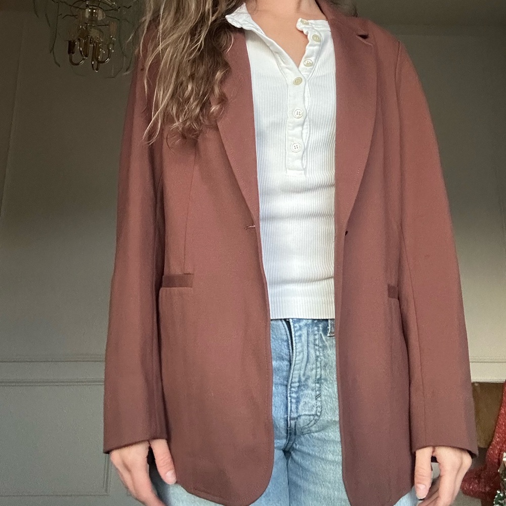 Bar III Women's Chocolate Brown Blazer Classic Minimalist Work Office Classy